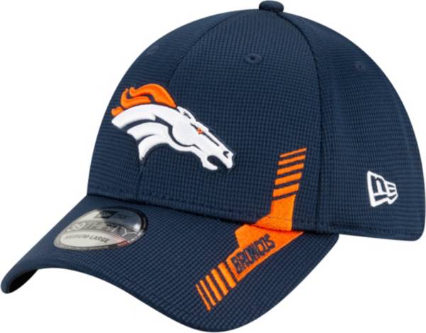 New Era Men's Denver Broncos Navy Sideline 2021 Home 39Thirty Stretch Fit Hat