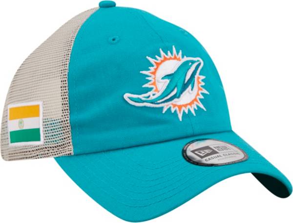 New Era Men's Miami Dolphins Flag 9Twenty Aqua Trucker Hat