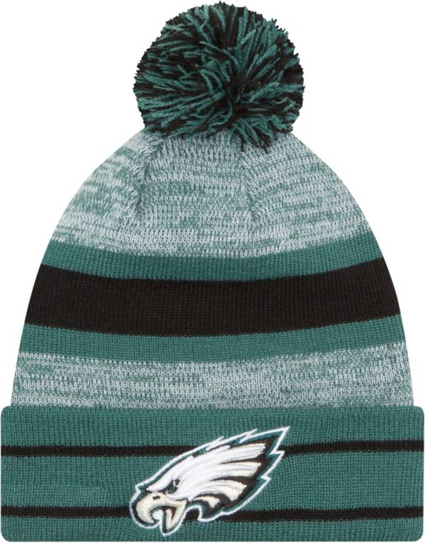 New Era Men's Philadelphia Eagles Cuffed Pom Green Knit product image