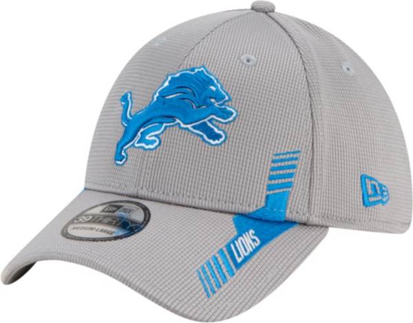 New Era Men's Detroit Lions Sideline 2021 Home 39Thirty Grey Stretch Fit Hat