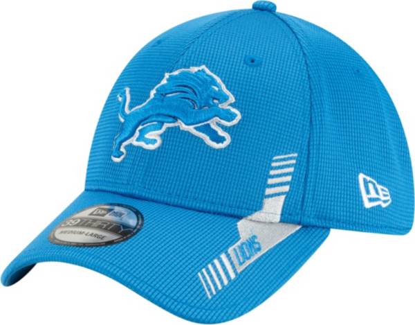 New Era Men's Detroit Lions Blue Sideline 2021 Home 39Thirty Stretch Fit Hat