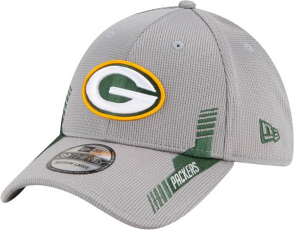 New Era Men's Green Bay Packers Sideline 2021 Home 39Thirty Grey Stretch Fit Hat