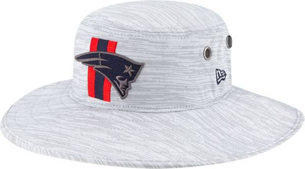 New Era Men's New England Patriots Grey Sideline 2021 Training Camp Panama Bucket Hat