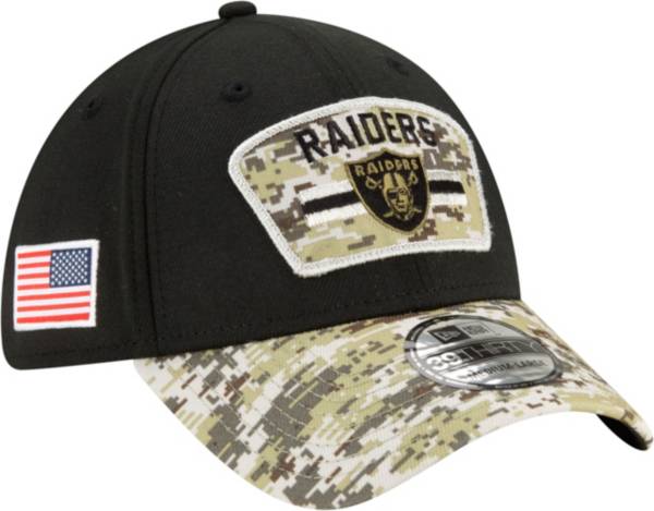 New Era Men's Las Vegas Raiders Salute to Service 39Thirty Black Stretch Fit Hat
