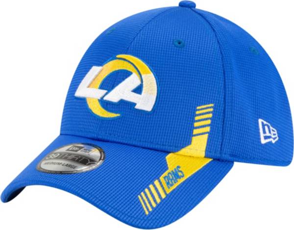 New Era Men's Los Angeles Rams Blue Sideline 2021 Home 39Thirty Stretch Fit Hat