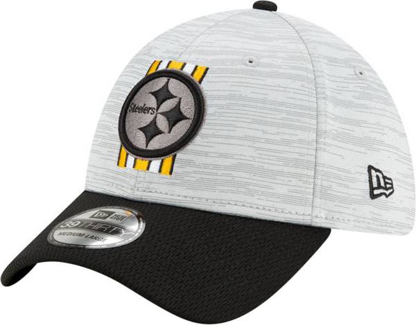 New Era Men's Pittsburgh Steelers Grey Sideline 2021 Training Camp 39Thirty Stretch Fit Hat