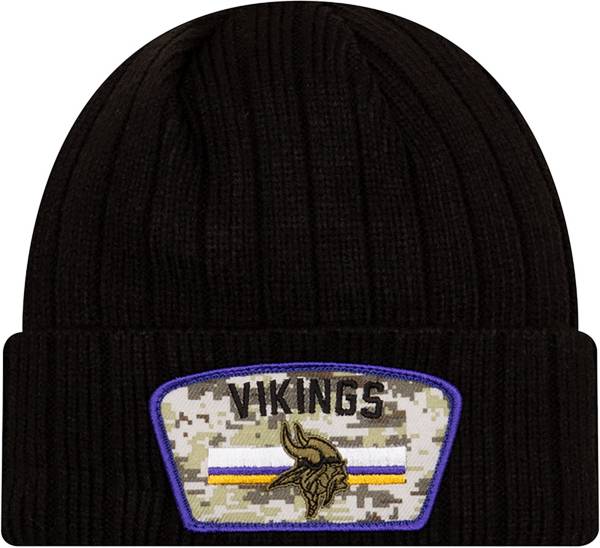 New Era Men's Minnesota Vikings Salute to Service Black Knit