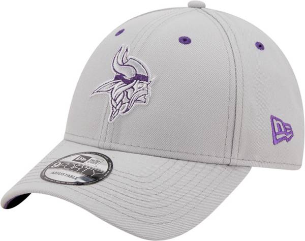 New Era Men's Minnesota Vikings Outline 9Forty Grey Adjustable Hat