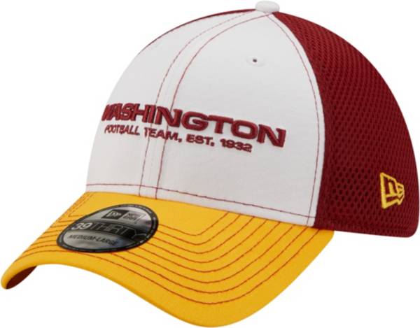 New Era Men's Washington Football Team Team Neo 39Thirty White Stretch Fit Hat