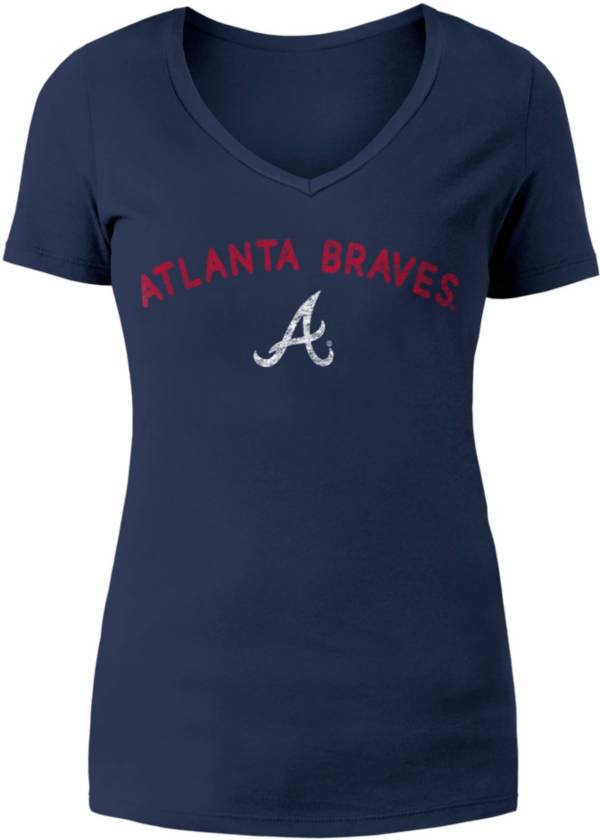 New Era Women's Atlanta Braves Navy V-Neck T-Shirt product image