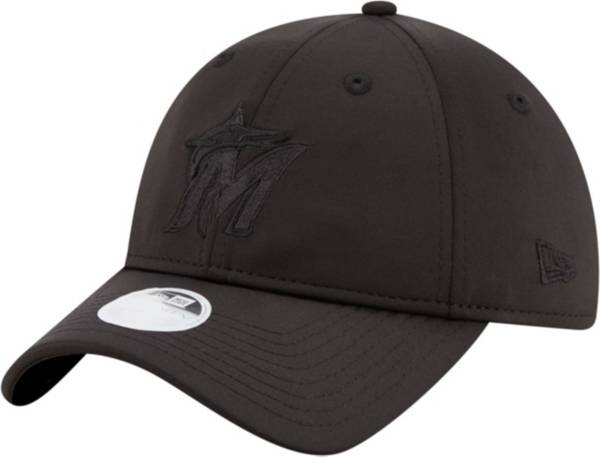 New Era Women's Miami Marlins 9Twenty Black Sharp Adjustable Hat