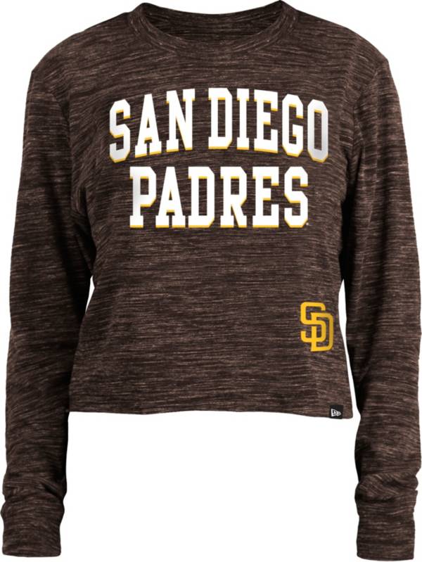 New Era Women's San Diego Padres Brown Cropped Long Sleeve T-Shirt