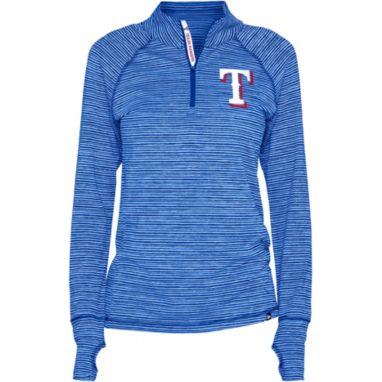 sorry, New Era Women's Texas Rangers Space Dye Blue Quarter-Zip Pullover Shirt is currently out of stock
