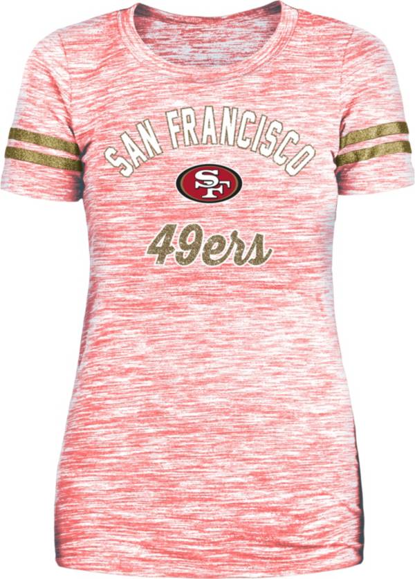 New Era Women's San Francisco 49ers Space Dye Glitter T-Shirt