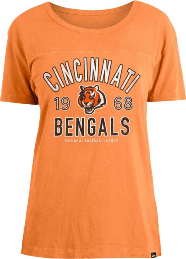 New Era Women's Cincinnati Bengals Orange Mineral Wash T-Shirt