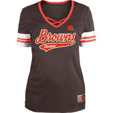 sorry, New Era Women's Cleveland Browns Brown Lace-Up V-Neck T-Shirt is currently out of stock