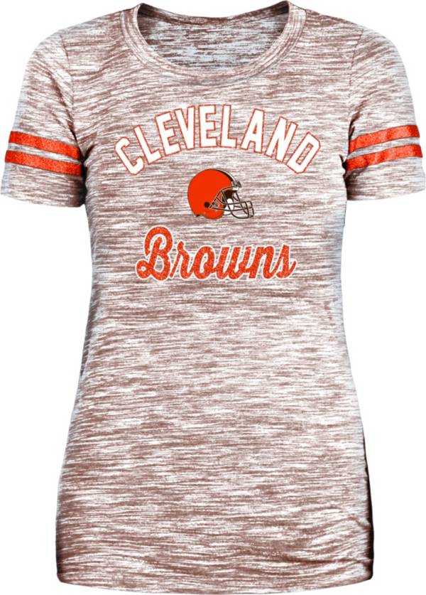 New Era Women's Cleveland Browns Space Dye Glitter T-Shirt