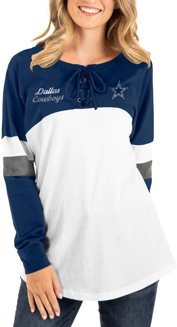 New Era Women's Dallas Cowboys Lace White Club Long Sleeve T-Shirt