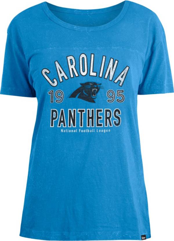 New Era Women's Carolina Panthers Blue Mineral Wash T-Shirt