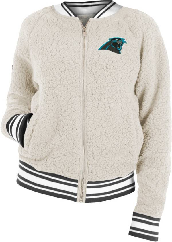 New Era Women's Carolina Panthers Sherpa White Full-Zip Jacket