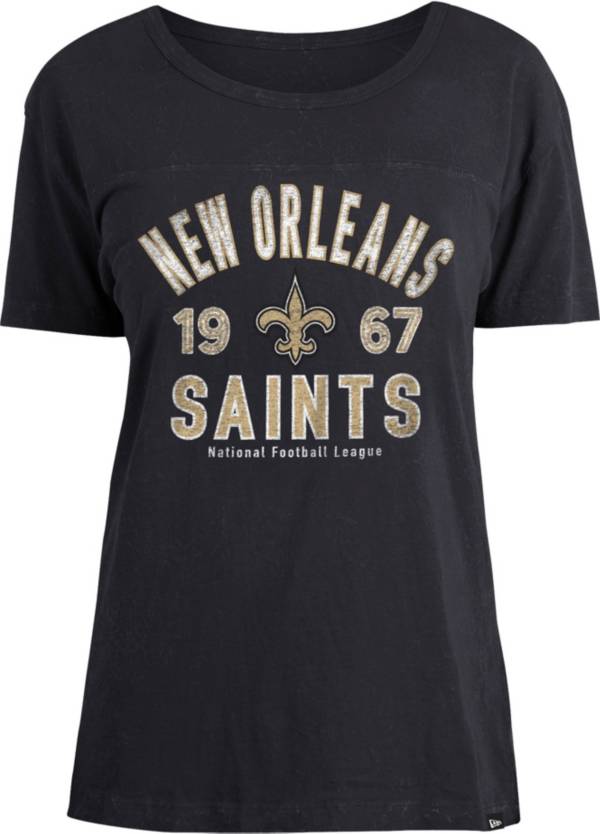 New Era Women's New Orleans Saints Black Mineral Wash T-Shirt