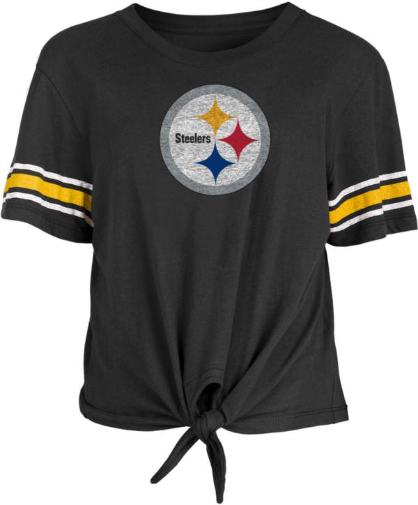 Sætte håndtering værktøj New Era Women's Pittsburgh Steelers Front Tie Black T-Shirt | DICK'S  Sporting Goods