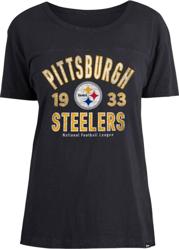 New Era Women's Pittsburgh Steelers Black Mineral Wash T-Shirt product image