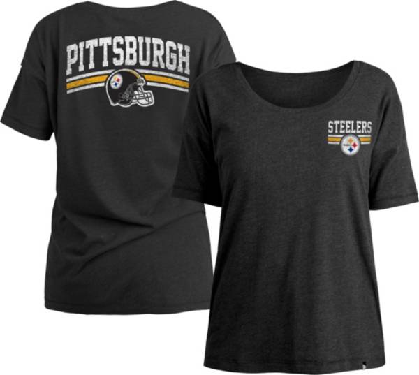 New Era Women's Pittsburgh Steelers Relaxed Back Black T-Shirt product image