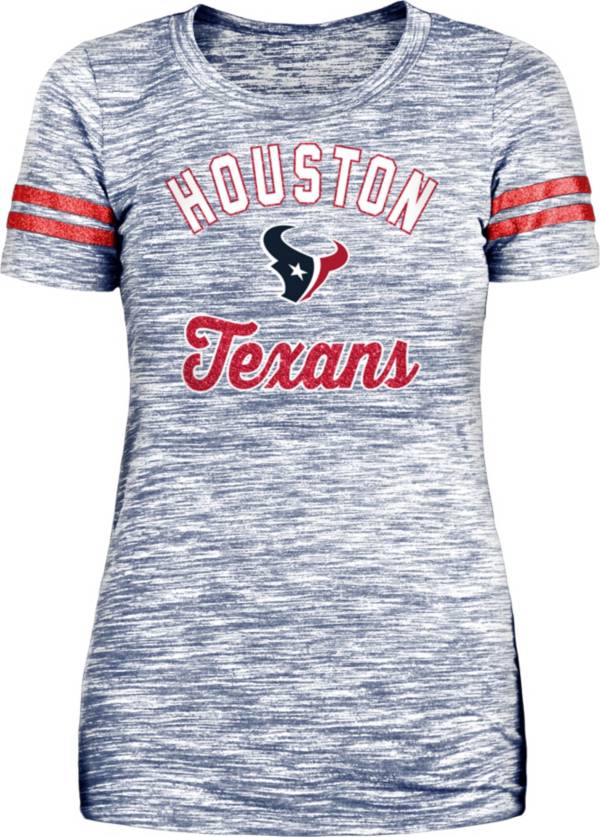 New Era Women's Houston Texans Space Dye Glitter T-Shirt