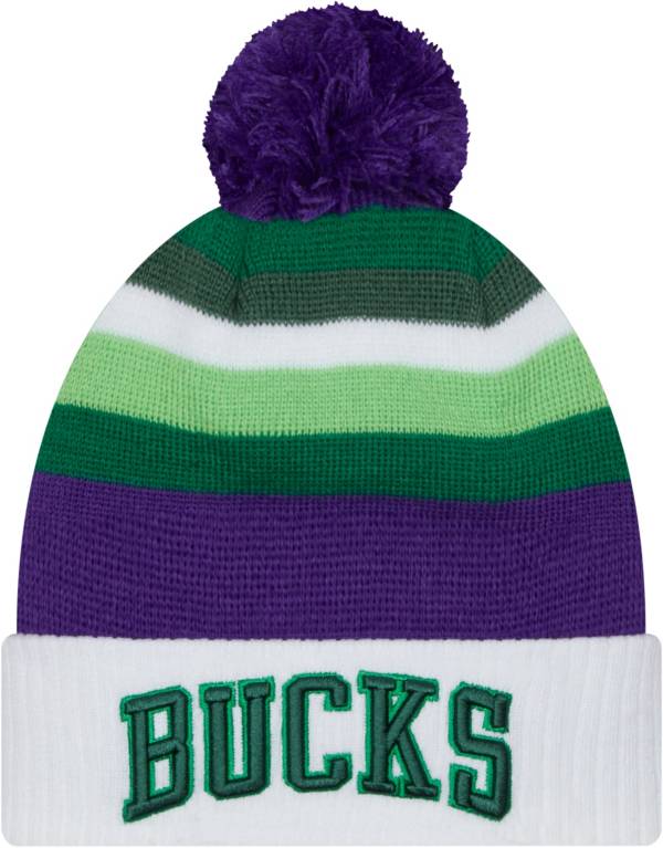 New Era Youth 2021-22 City Edition Milwaukee Bucks Green Knit Hat