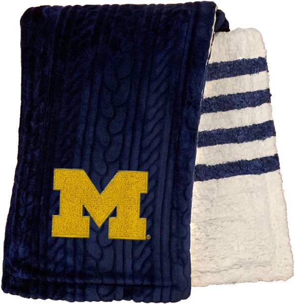 Pegasus Sports Michigan Wolverines 60'' x 70'' Embossed Sherpa Stripe Throw Blanket