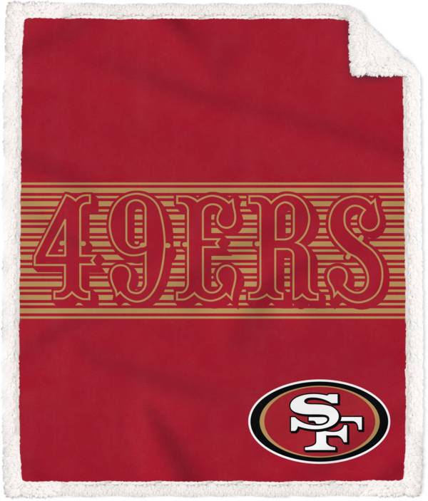 Pegasus Sports San Francisco 49ers 50'' x 60'' Center Stripe Sherpa Blanket