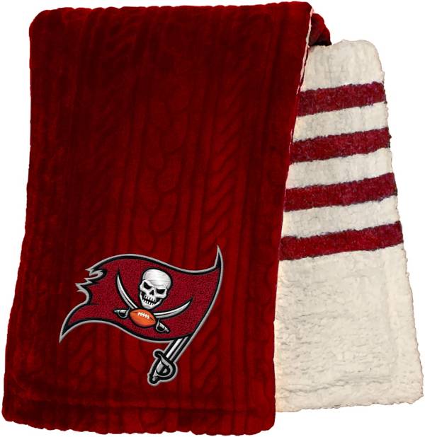 Pegasus Sports Tampa Bay Buccaneers 60'' x 70'' Embossed Sherpa Stripe Throw Blanket