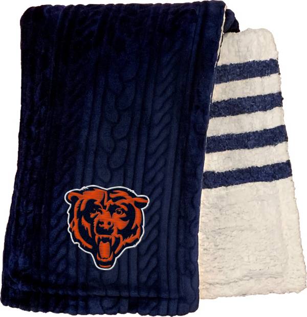 Pegasus Sports Chicago Bears 60'' x 70'' Embossed Sherpa Stripe Throw Blanket