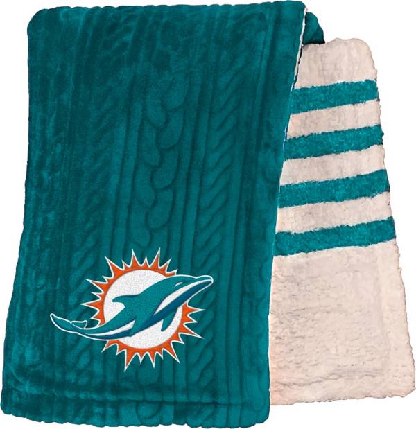 Pegasus Sports Miami Dolphins 60'' x 70'' Embossed Sherpa Stripe Throw Blanket