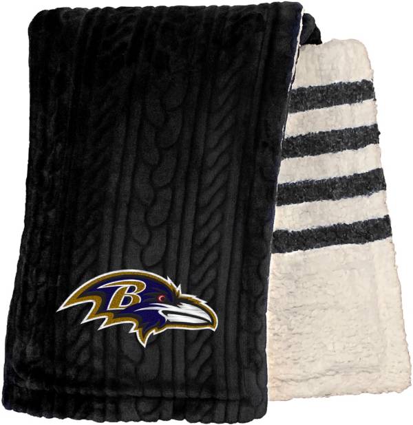Pegasus Sports Baltimore Ravens 60'' x 70'' Embossed Sherpa Stripe Throw Blanket product image