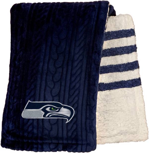 Pegasus Sports Seattle Seahawks 60'' x 70'' Embossed Sherpa Stripe Throw Blanket product image
