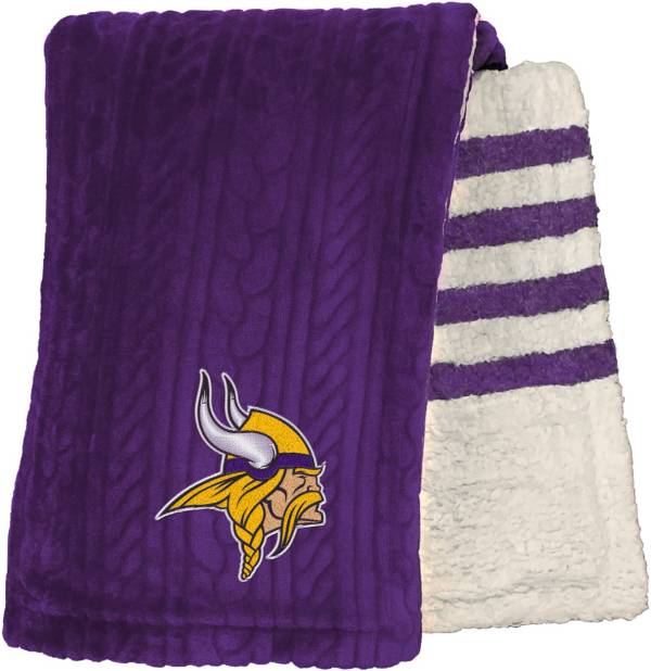 Pegasus Sports Minnesota Vikings 60'' x 70'' Embossed Sherpa Stripe Throw Blanket product image