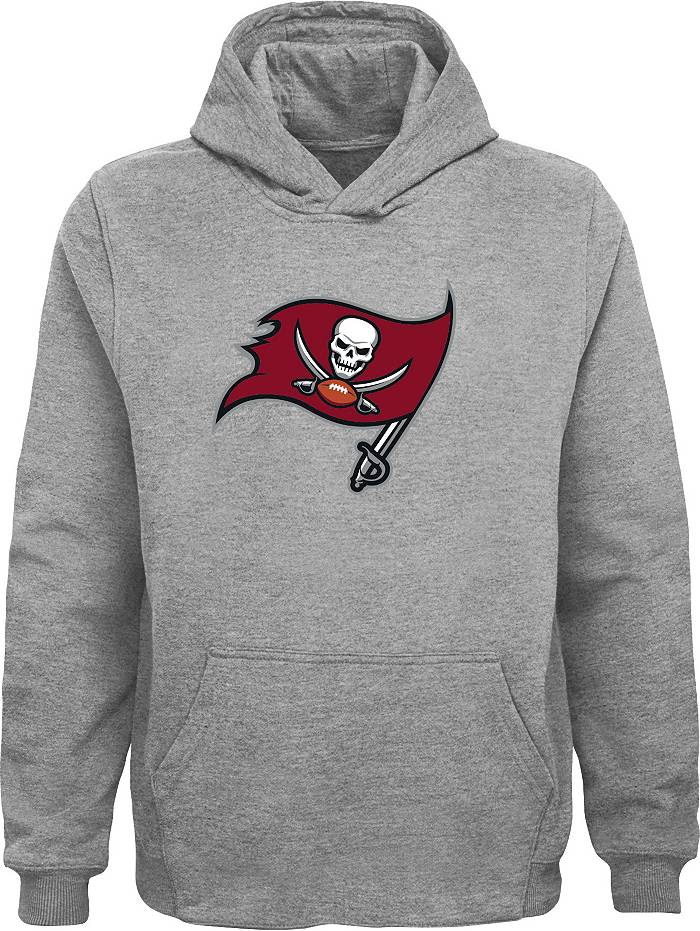 NFL Team Apparel Youth Tampa Bay Buccaneers Primary Logo Grey Hoodie