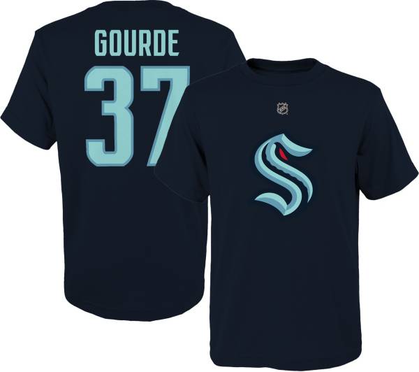 NHL Youth Seattle Kraken Yanni Gourde #37 Navy T-Shirt