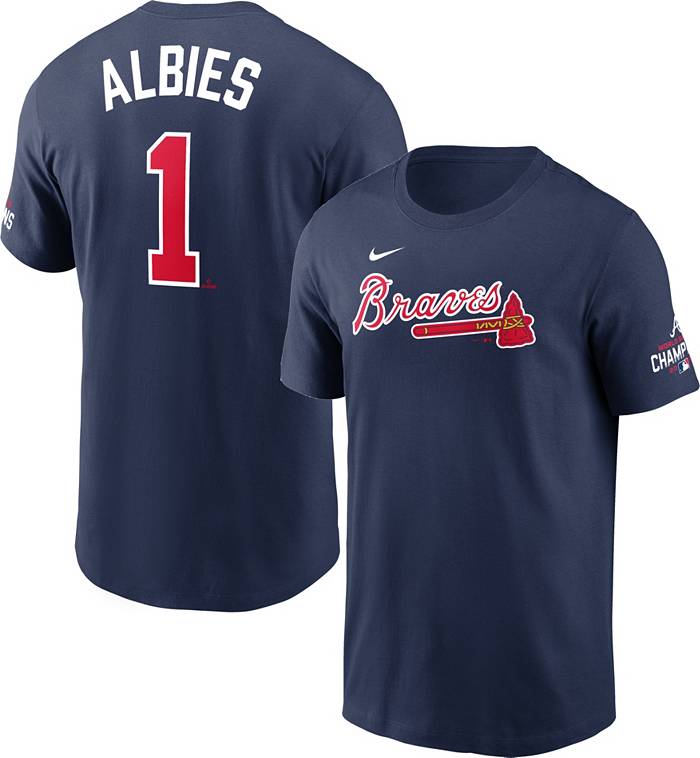Men's Atlanta Braves Matt Olson Nike White 2023 City Connect Name & Number  T-Shirt