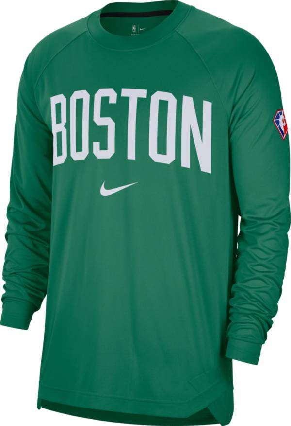 Nike Adult Boston Celtics Green Long Sleeve Pre-Game Crewneck