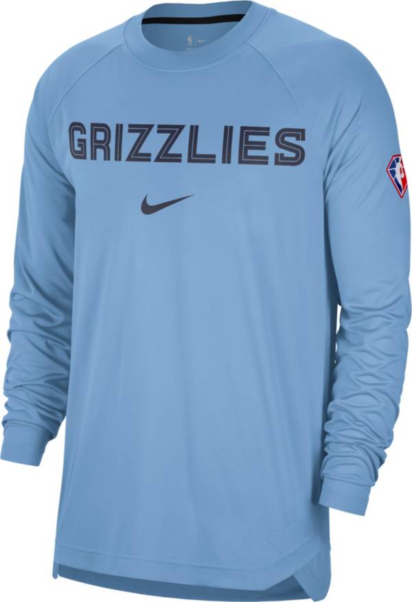 Nike Adult Memphis Grizzlies Blue Long Sleeve Pre-Game Crewneck