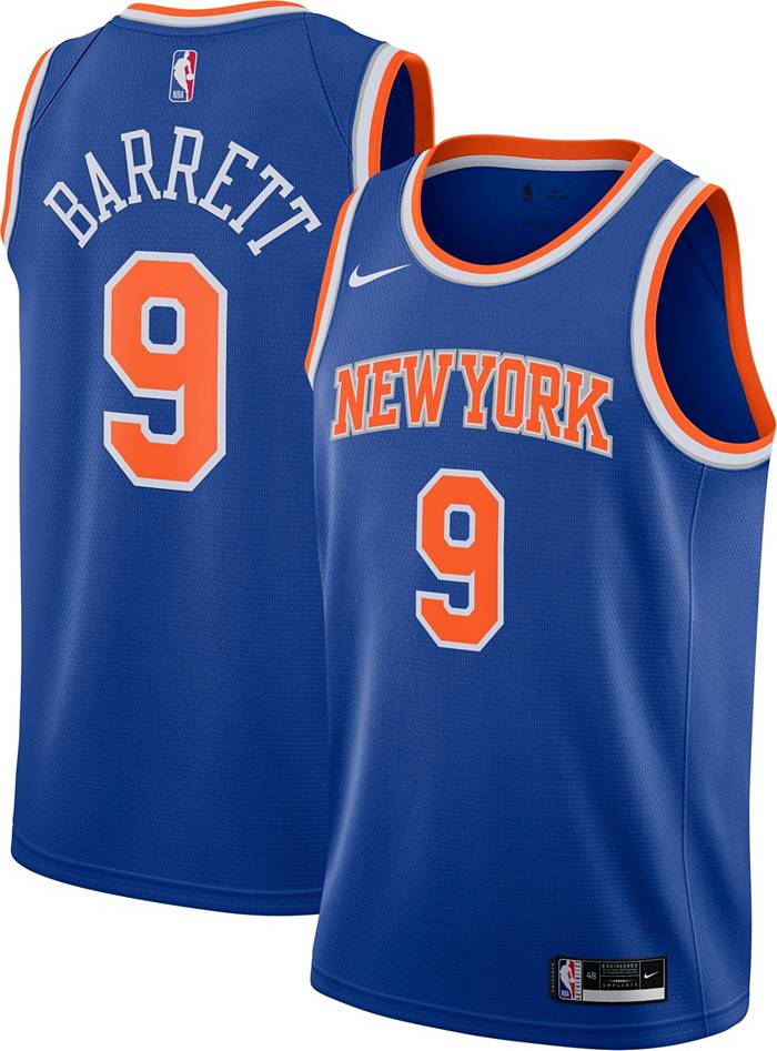 RJ Barrett New York Knicks Game-Used #9 White Jersey vs. Los Angeles  Clippers on February
