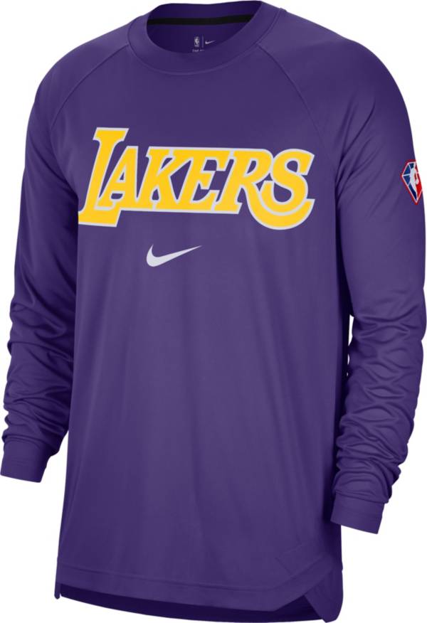 Nike Adult Los Angeles Lakers Purple Long Sleeve Pre-Game Crewneck