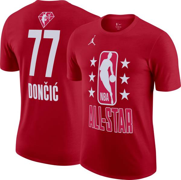 Jordan Adult 2022 NBA All-Star Game Luka Doncic #77 Red Player T-Shirt