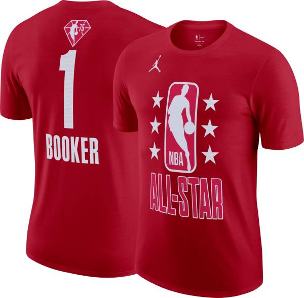 Jordan Adult 2022 NBA All-Star Game Devin Booker #1 Red Player T-Shirt