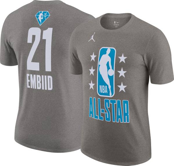Jordan Adult 2022 NBA All-Star Game Joel Embiid #21 Gray Player T-Shirt