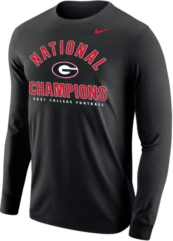 Nike 2021 National Champions Georgia Bulldogs Arch Logo Long Sleeve T-Shirt