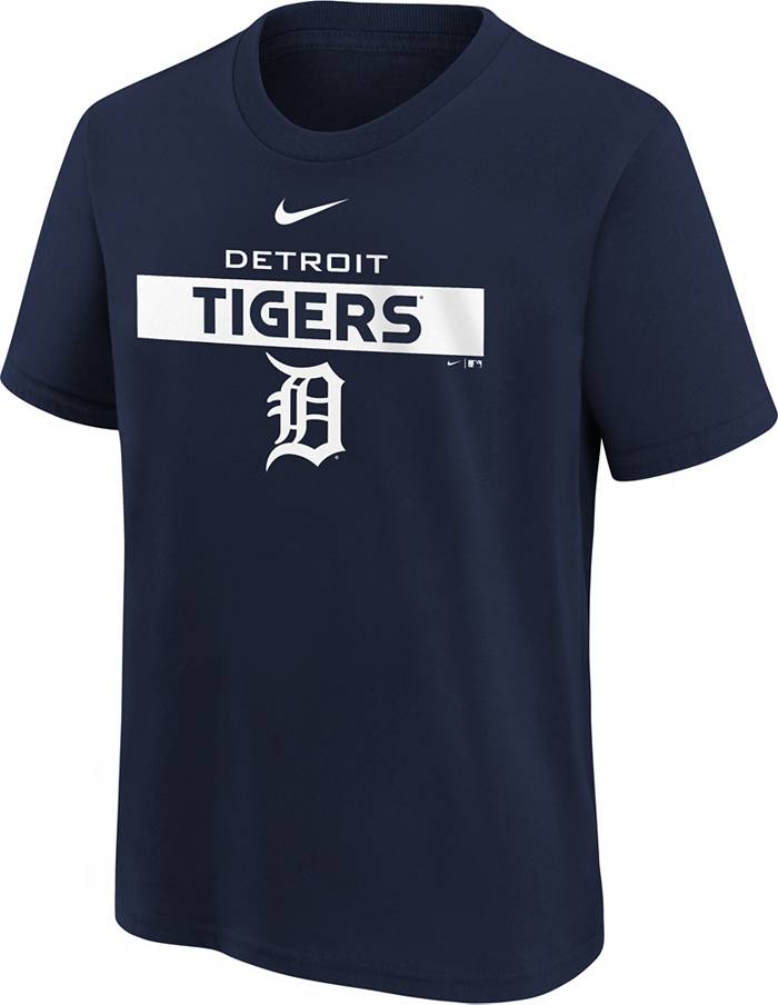 Nike Detroit Tigers MLB Navy Blue T-Shirt Size Small 4-6